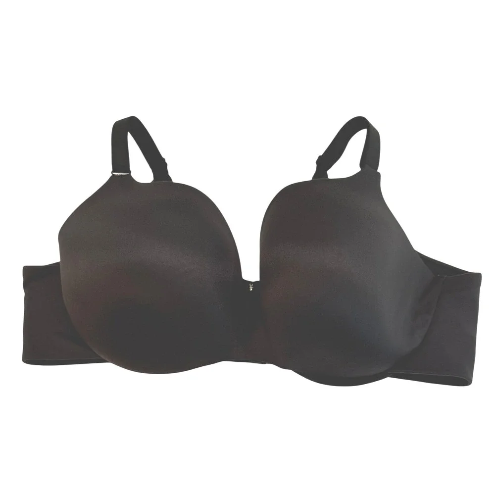 Cacique‎ Black Plunge Bra 44DD Underwire Molded Cup Adjustable Straps